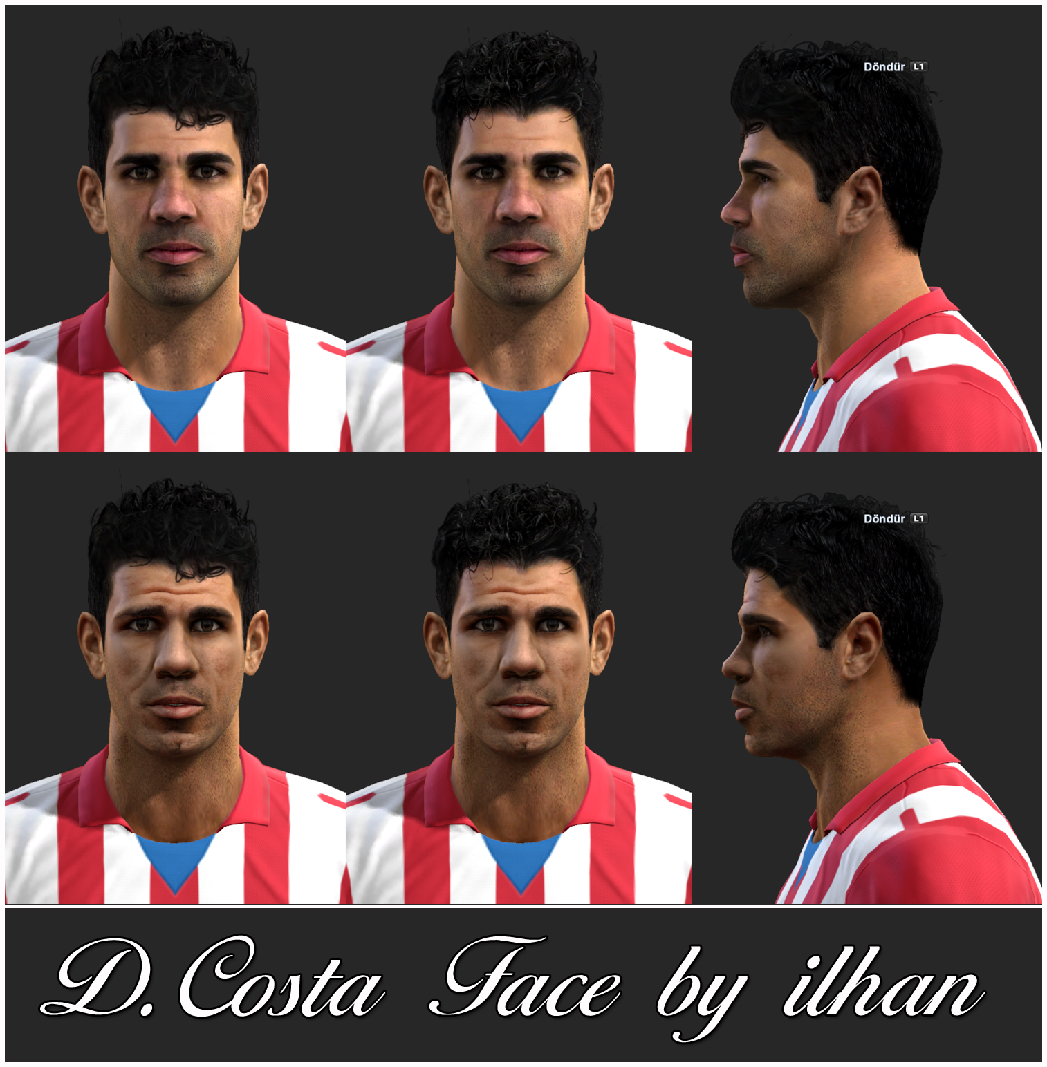 Diego Costa Face Pack PES 2013 by ilhan  Welcome !